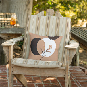 Rose in the sun minimalist art outdoor pillow