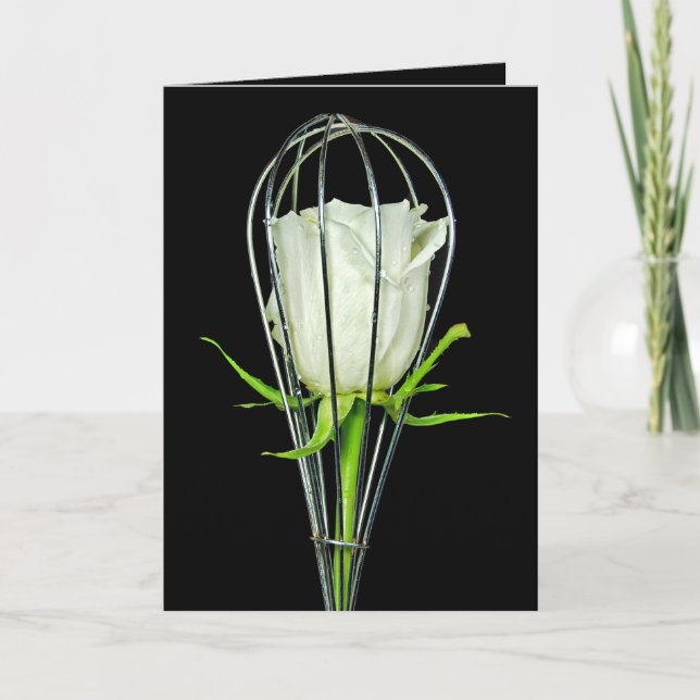 rose in wire whisk birthday card (Front)
