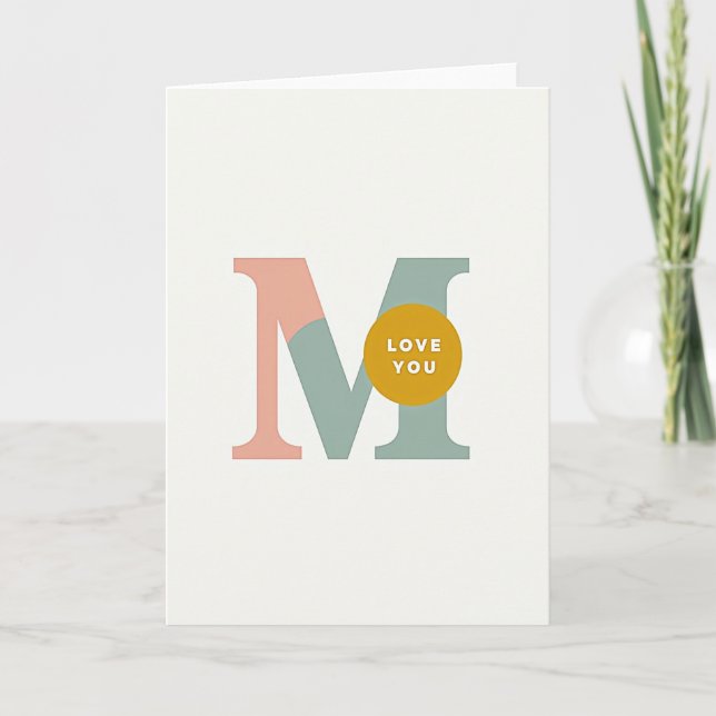 Rose Initial Mothers Day Card (Front)