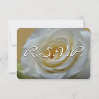 Rose Invitation Personalized White Rose RSVP Card