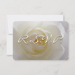 Rose Invitation Personalized White Rose RSVP Card