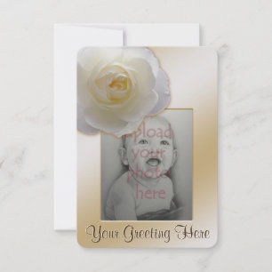 Rose Invitation Personalized White Rose RSVP Card