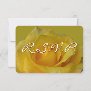 Rose Invitation Personalized Yellow Rose RSVP Card