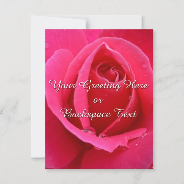 Rose Invitations Personalized Pink Rose RSVP Cards (Front)