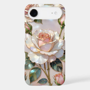 Rose iPhone Case Stained Glass Elegant Pink Flower