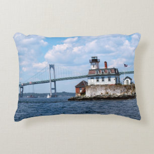 Rose Island Lighthouse, Rhode Island Accent Pillow