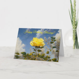 Rose jaune dans un jardin Art Faith Carte d'annive