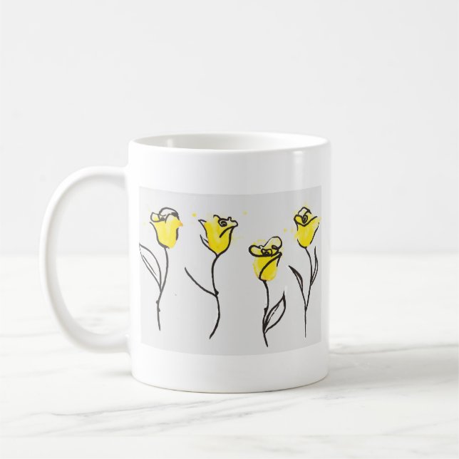 Rose jaune de tasse de café de Zonta - avec VOTRE (Gauche)