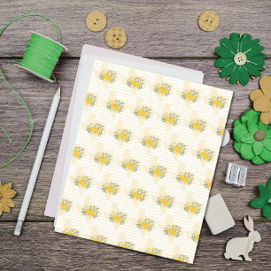 Rose jaune du Texas En vichy papier à scandale