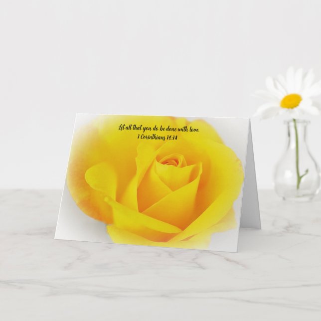 Rose Jaune Envoi d'amour Bible Verse carte de soin (Petite plante)