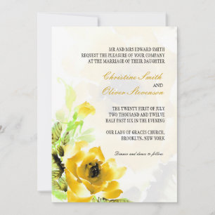 Rose jaune Faire-part de mariage