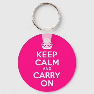 Rose Keep Calm and Carry On Keychain