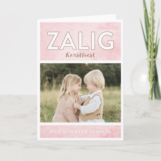 Rose Kerstmis Groet van de vakantie Holiday Card (Front)