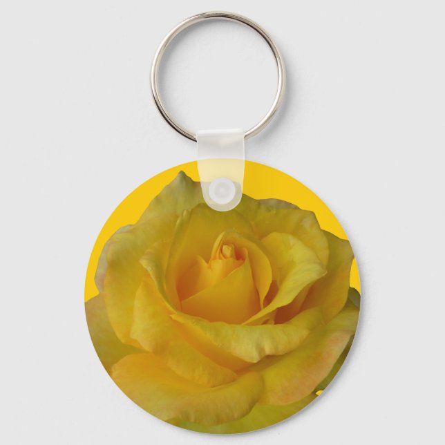 Rose Key Chains Cheeful Yellow Flower Gifts (Front)
