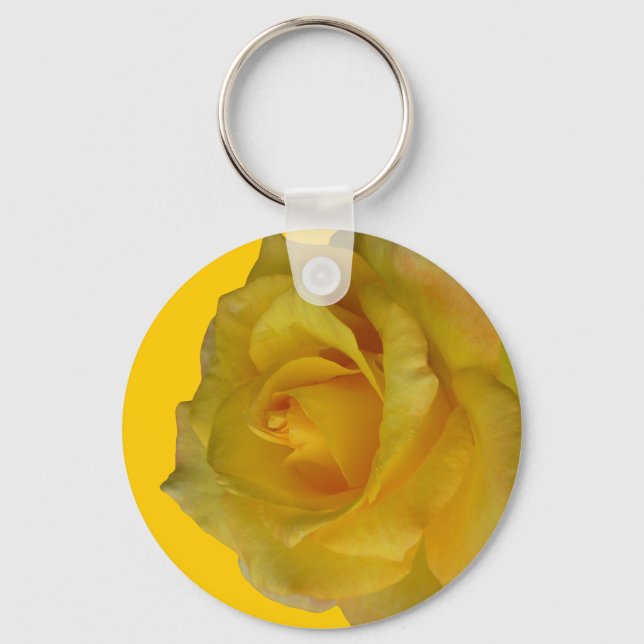 Rose Key Chains Cheeful Yellow Flower Gifts (Front)