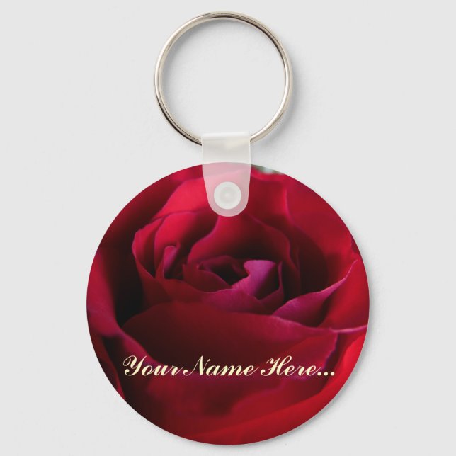 Rose Key Chains Custom Red Rose Gifts (Front)