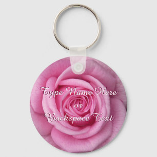 Rose Key Chains Peprsonalized Pink Rose Keychain