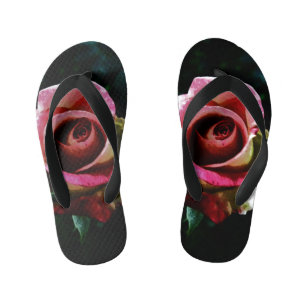 rose   kid's flip flops