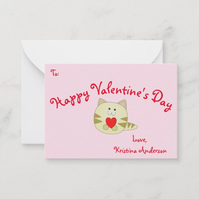 Rose Kitty Love Valentine's Day Taille du Carte de (Devant)