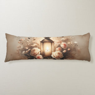 Rose Lantern Glow Bouquet Body Pillow