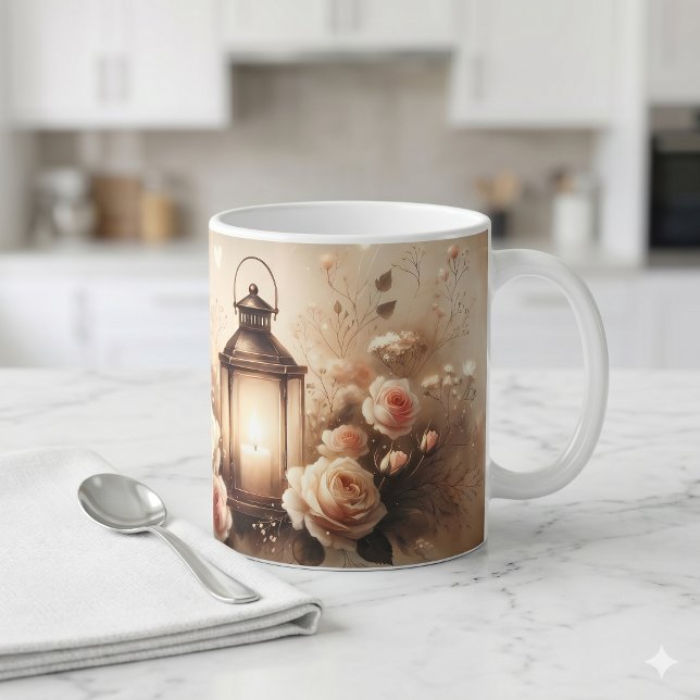 Rose Lantern Glow Bouquet Coffee Mug (Rose Lantern Glow Bouquet Coffee Mug)
