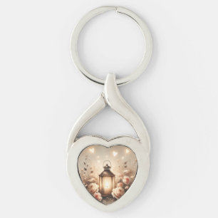 Rose Lantern Glow Bouquet Keychain