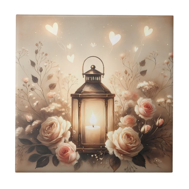 Rose Lantern Glow Bouquet Tile (Front)