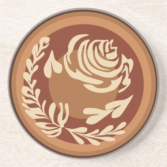 Rose Latte Art Coaster (Front)