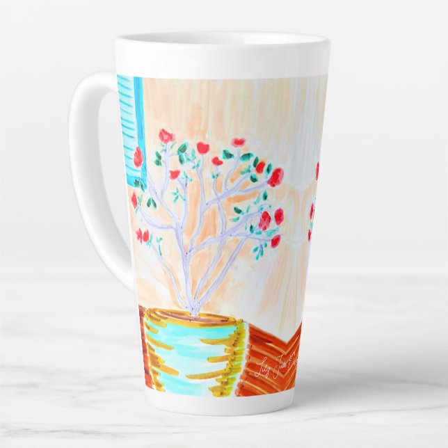 Rose Latte Café Mug par Ariella & Lily Designs (Angle gauche)