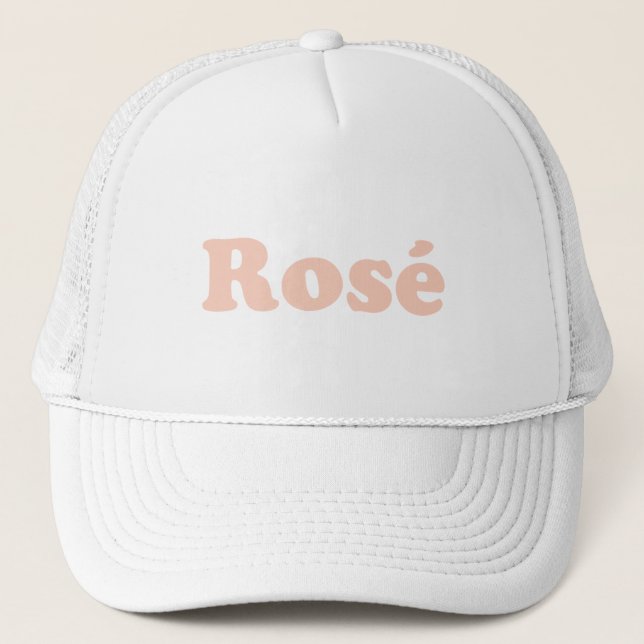 Rose light pink modern typography girly chic trucker hat (Front)