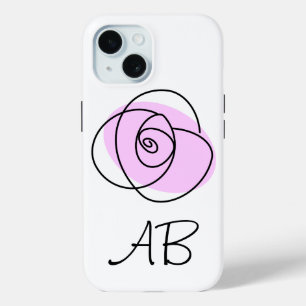 Rose Lilac 'Monogram' iPhone case