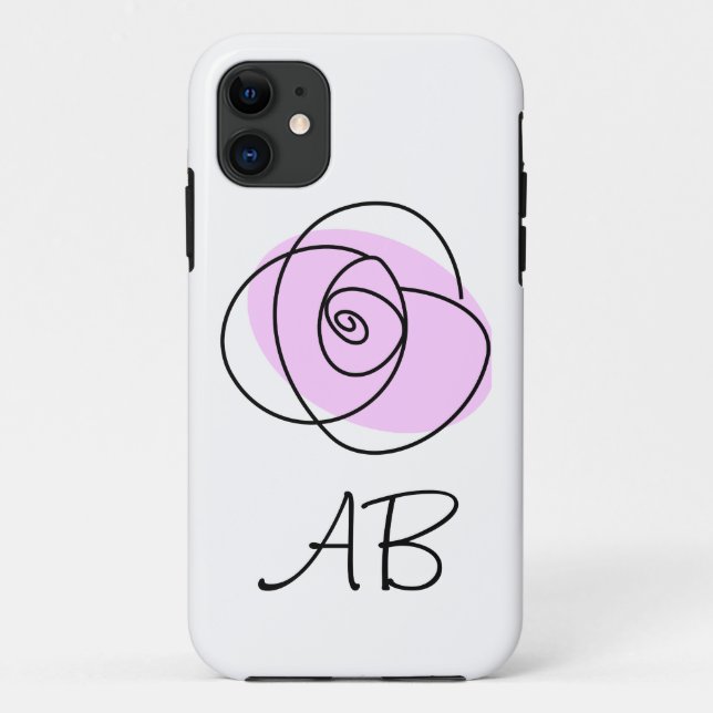 Rose Lilac 'Monogram' iPhone case (Back)