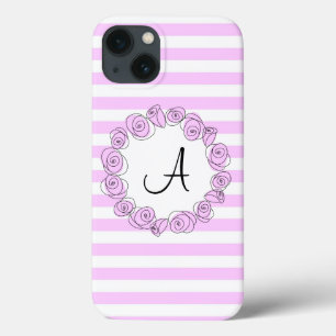 Rose Lilac Monogramme bande iPad Mini coque vertic