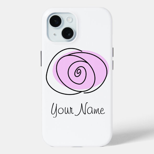 Rose Lilac 'Name' iPhone case (Back)