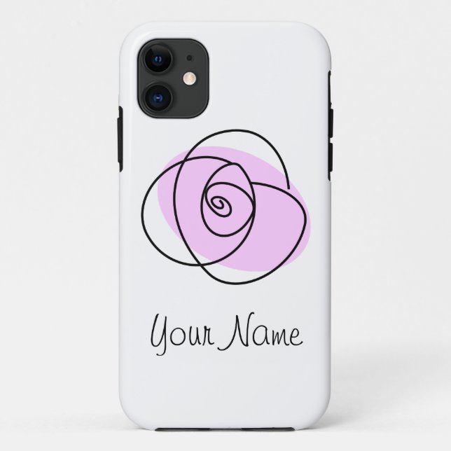 Rose Lilac 'Name' iPhone case (Back)