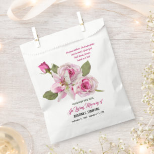Rose Lily Greenery Seed Packet Favour Bag