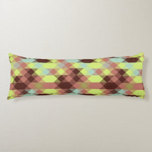rose, lime, yellow and coffee bean geometric body pillow