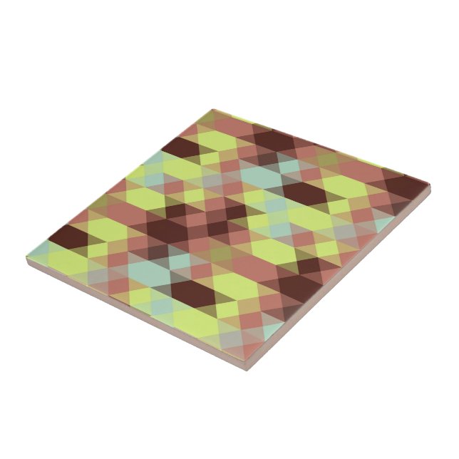 rose, lime, yellow and coffee bean geometric tile (Side)