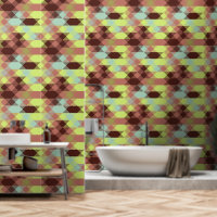 rose, lime, yellow and coffee bean geometric