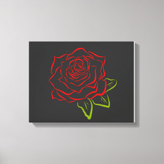 Rose Line Drawing Canvas