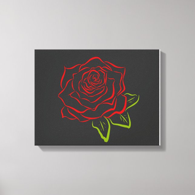 Rose Line Drawing Canvas (Front)