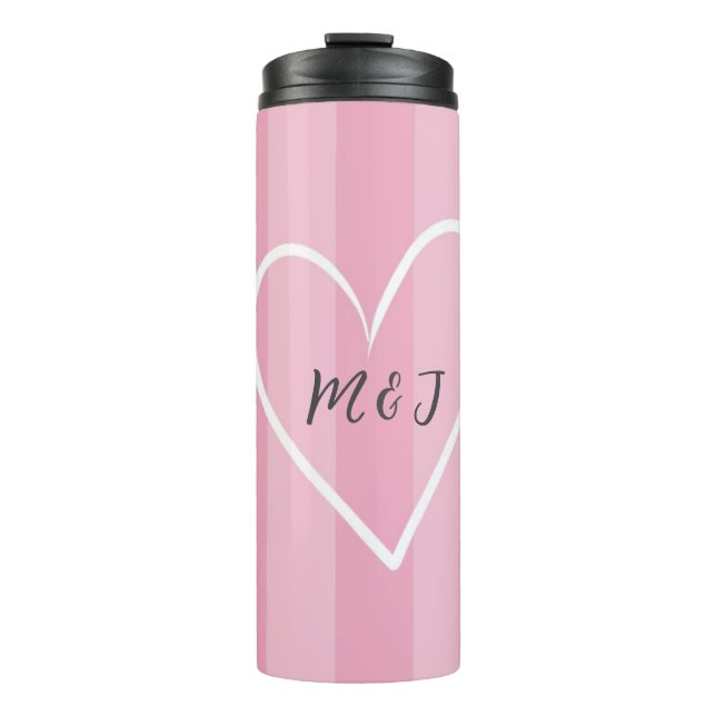 Rose love engraved initial tumblers  (Front)