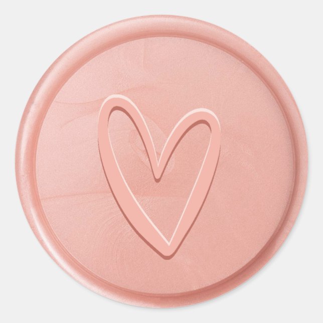 Rose Love Heart Wax Seal Sticker (Front)