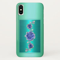 Rose Lovers Design Metallic Blue Gift