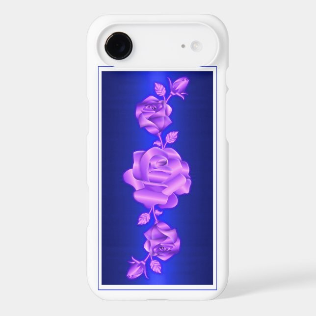 Rose Lovers Design Metallic Blue Gift Case-Mate iPhone Case (Back)