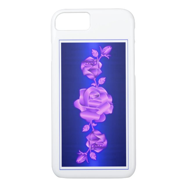 Rose Lovers Design Metallic Blue Gift Case-Mate iPhone Case (Back)