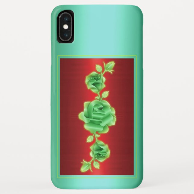 Rose Lovers Design Metallic Green Gift Case-Mate iPhone Case (Back)