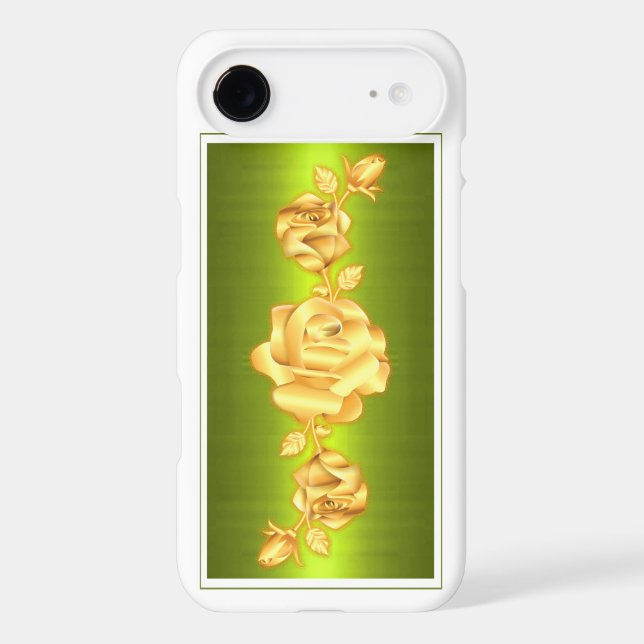 Rose Lovers Design Metallic Green Gift Case-Mate iPhone Case (Back)