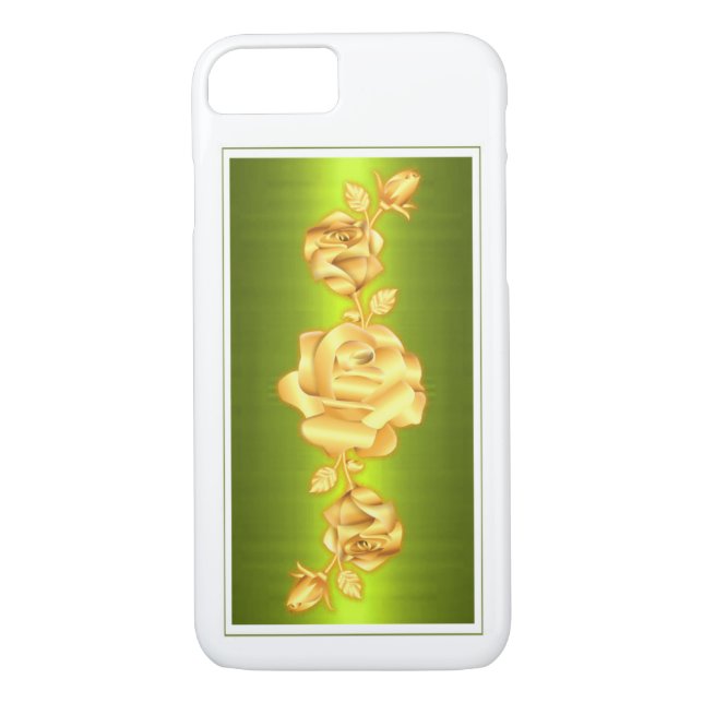 Rose Lovers Design Metallic Green Gift Case-Mate iPhone Case (Back)