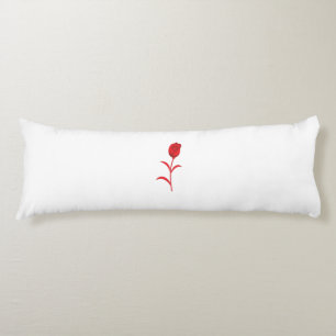 Rose Madder, Lava Red, floral Design Body Pillow